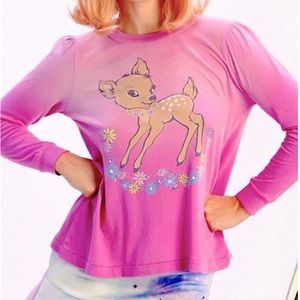 WILDFOX Vintage Deer Princess Purple Long-sleeve, Size S